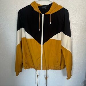 Lovetree Vintage Inspired Color Block Lightweight Windbreaker Rain Jacket Medium